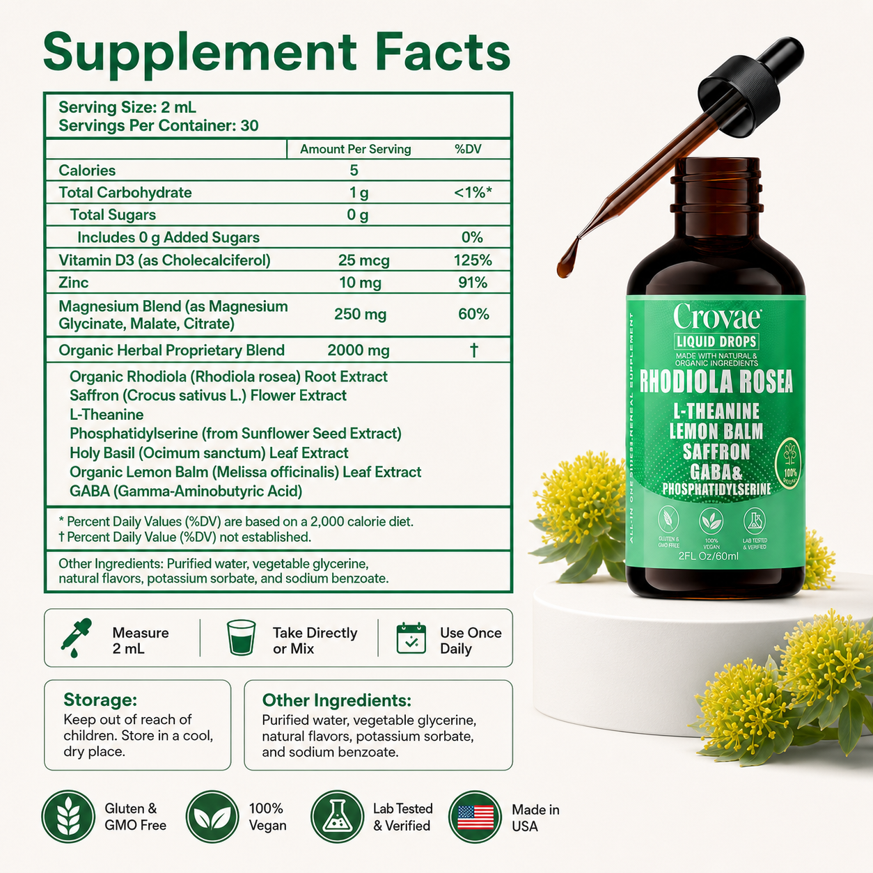 Organic 10 in 1 Rhodiola Rosea Liquid Drops